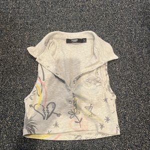 Jaded London grey collared crop top